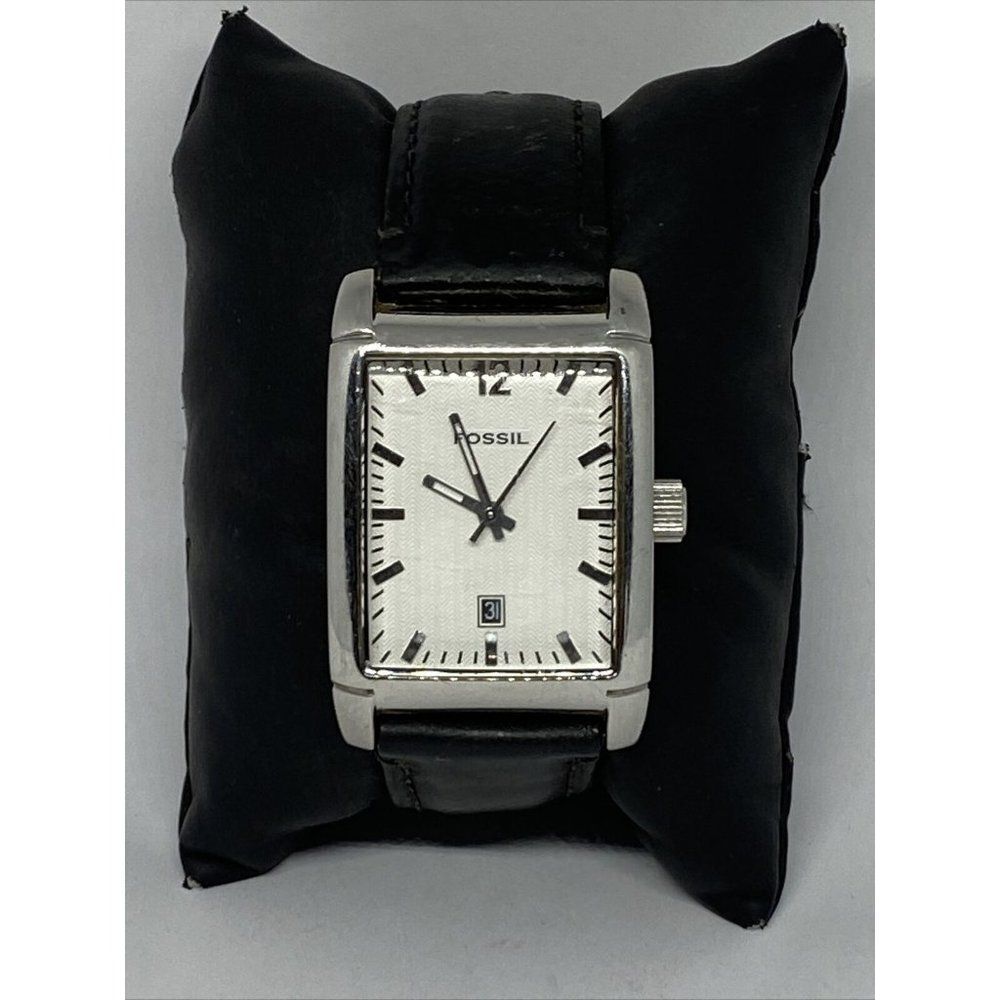 Fossil FS4017 Men's Black Leather Analog Dial Quar